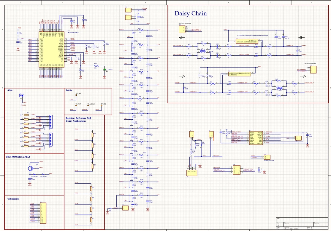 Schema elettrico del BMS ZED